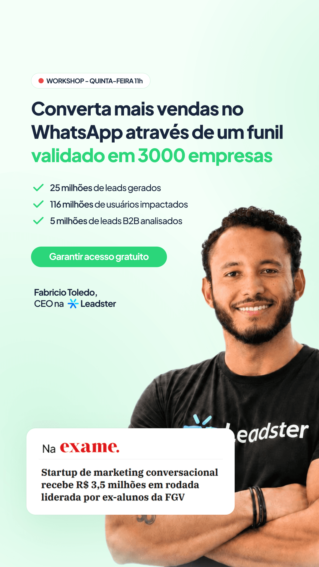 Anúncio de Leadster — Agentes de IA