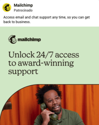 Anúncio de Mailchimp — SaaS